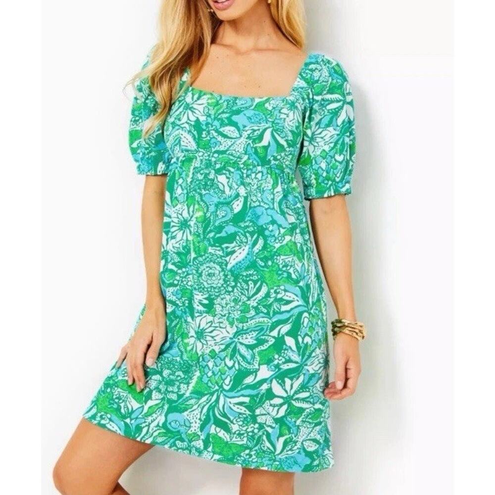 Lilly Pulitzer Green Floral Mini Dress